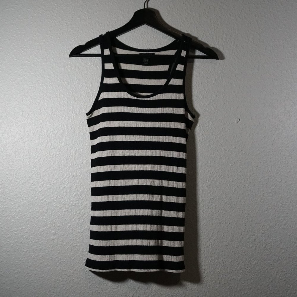 Women's L Active Basic Rib Racerback Oat Black Tank Top